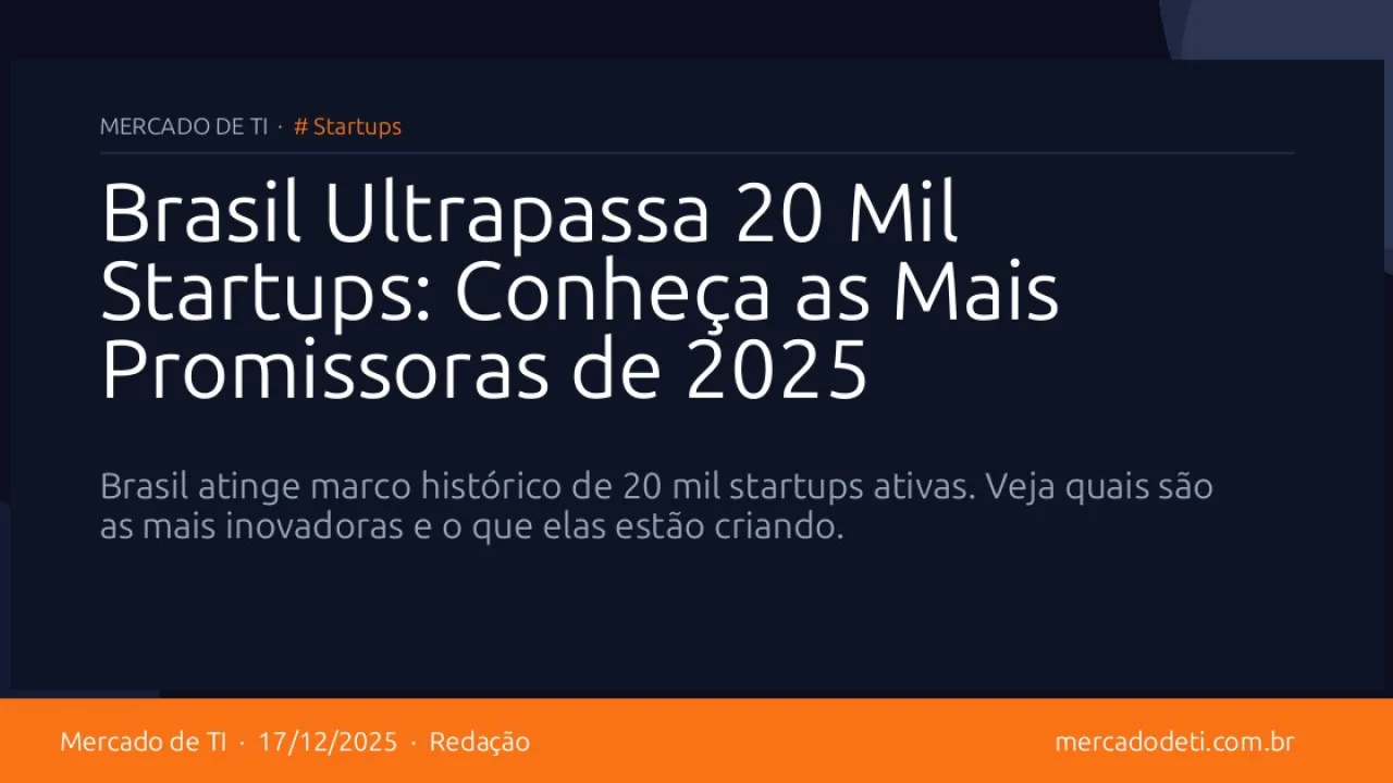 Brasil Ultrapassa 20 Mil Startups: Conheça as Mais Promissoras de 2025