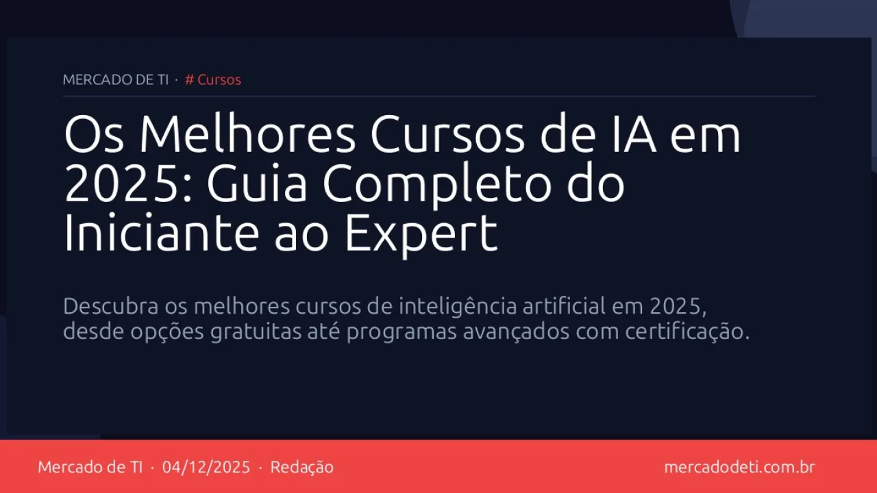 Os Melhores Cursos de IA em 2025: Guia Completo do Iniciante ao Expert