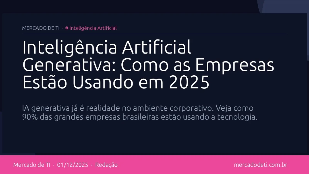 Inteligência Artificial Generativa: Como as Empresas Estão Usando em 2025