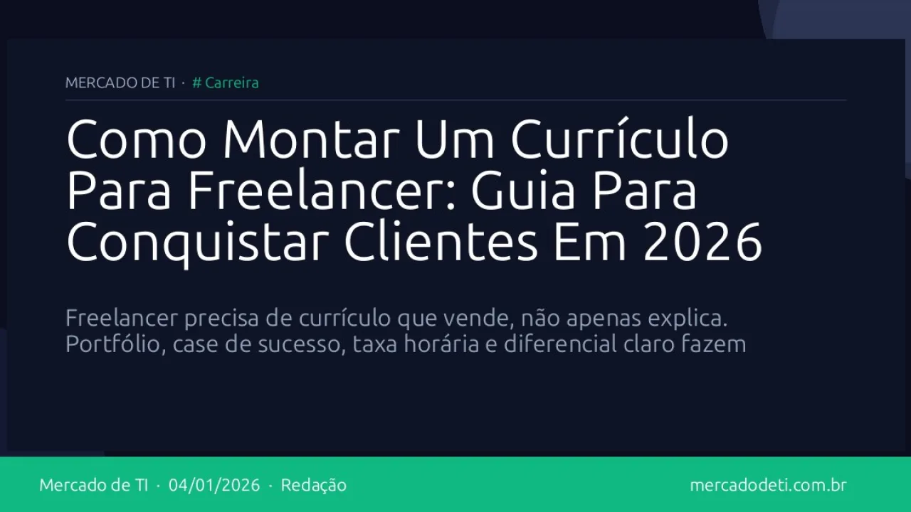 Como Montar Um Currículo Para Freelancer: Guia Para Conquistar Clientes Em 2026