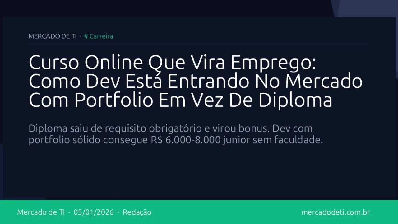 Curso Online Que Vira Emprego: Como Dev Está Entrando No Mercado Com Portfolio Em Vez De Diploma