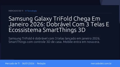 Samsung Galaxy TriFold Chega Em Janeiro 2026: Dobrável Com 3 Telas E Ecossistema SmartThings 3D