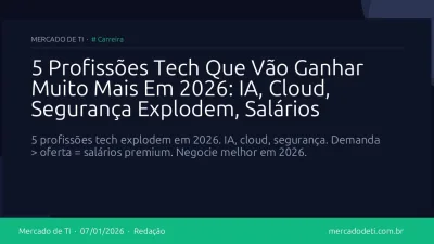 5 Profissões Tech Que Vão Ganhar Muito Mais Em 2026: IA, Cloud, Segurança Explodem, Salários Acompanham