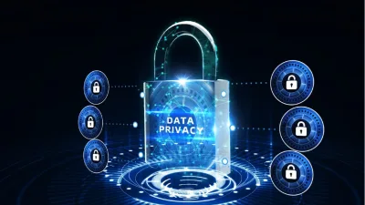 Gráfico abstrato representando proteção de dados e privacidade digital em pesquisas de usuário