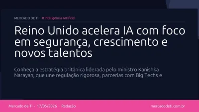 Kanishka Narayan, Ministro de IA do Reino Unido, discursando sobre inovação e segurança tecnológica.
