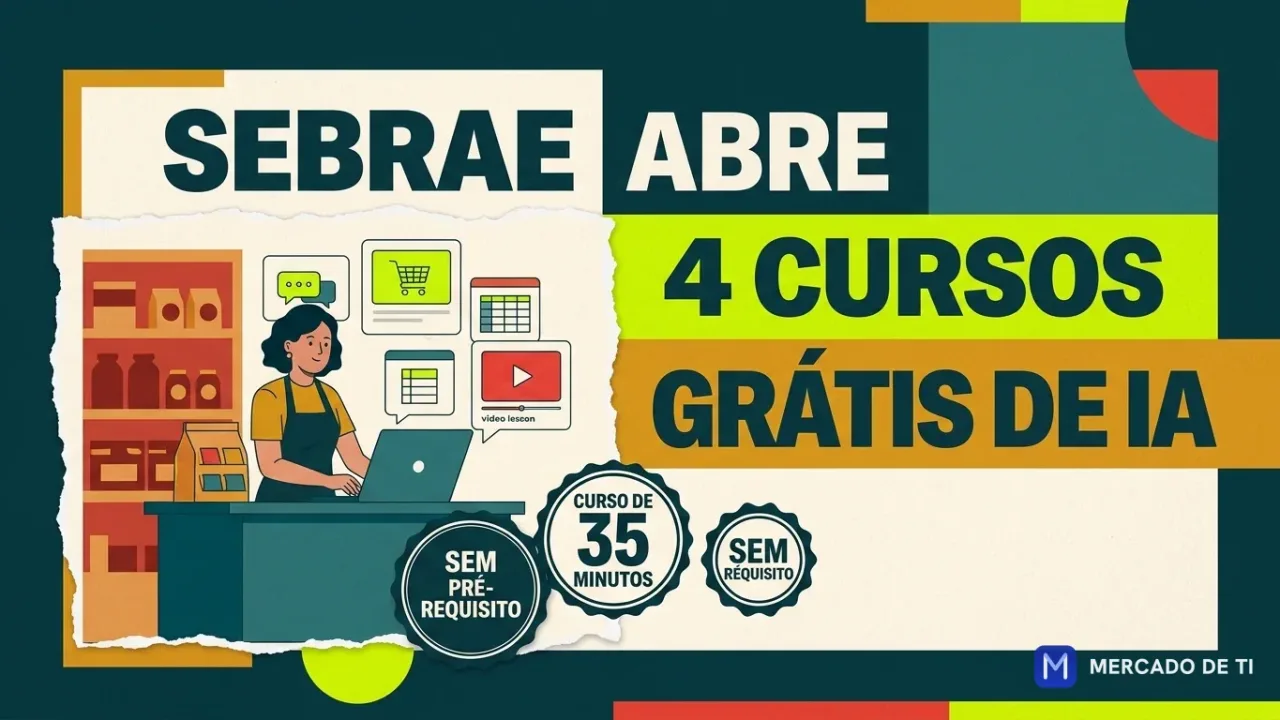 Sebrae play oferece 4 cursos gratuitos de IA para pequenos negócios; veja como acessar